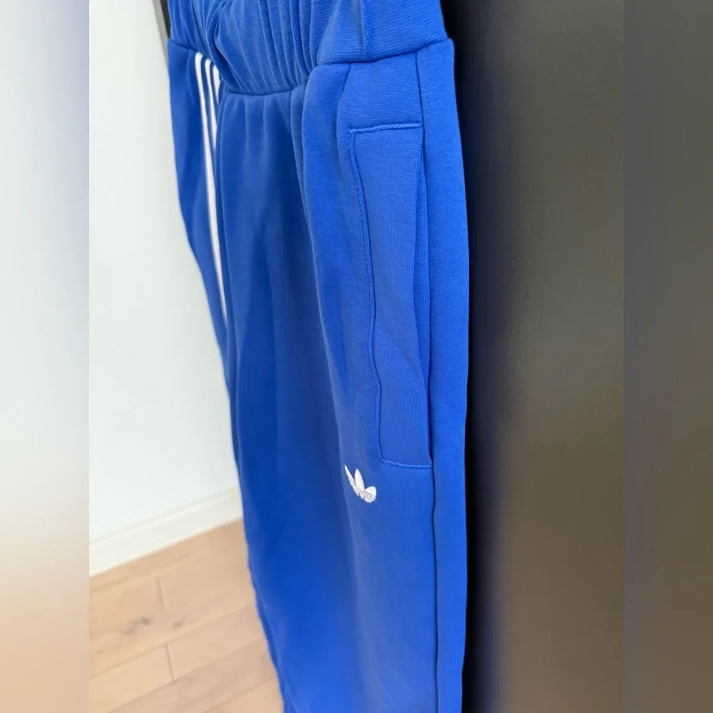 Adidas Royal Blue Loose High Rise Wide Leg with Unexpected White Stripes. M •NWT - Picture 6 of 11